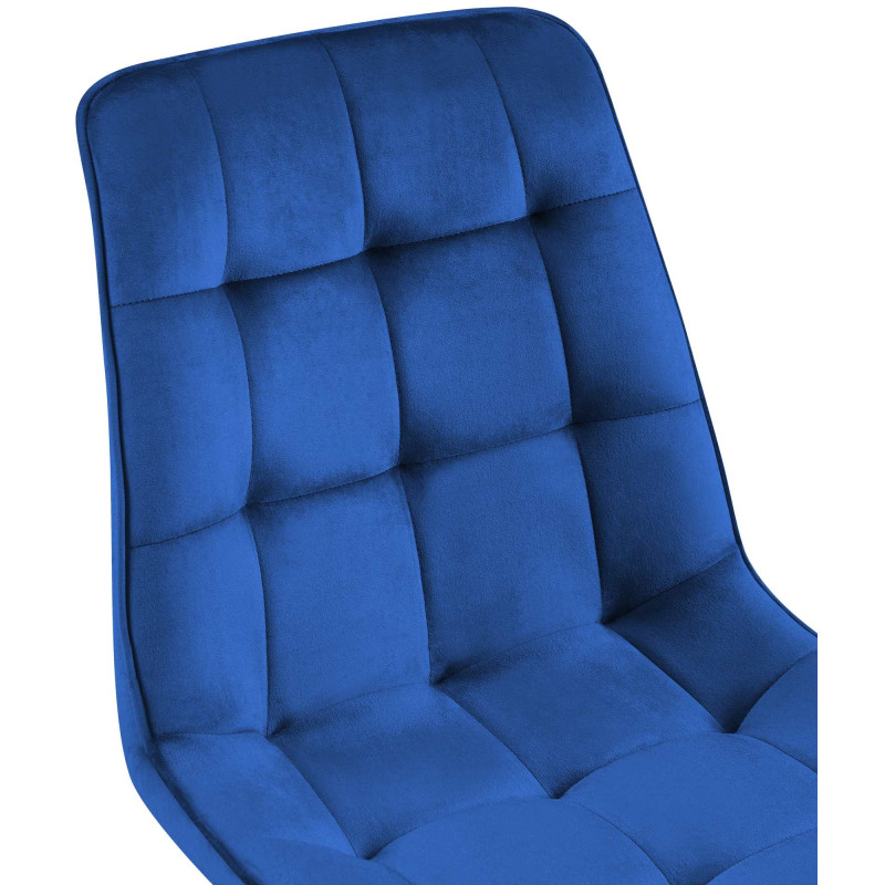 Chaise de salle à manger en velours Gifford bleu foncé