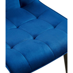 Chaise de salle à manger en velours Gifford bleu foncé