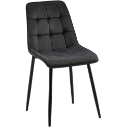 Chaise de salle à manger en velours Gifford noir