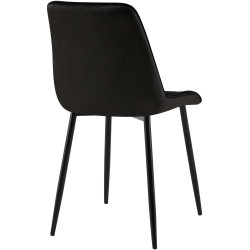 Chaise de salle à manger en velours Gifford noir
