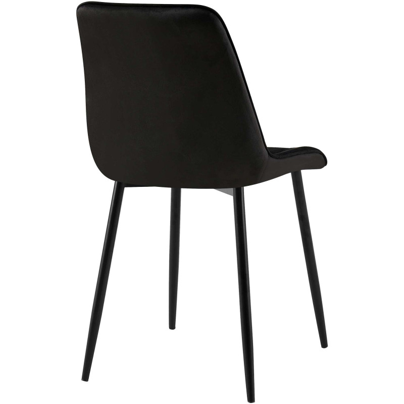 Chaise de salle à manger en velours Gifford noir