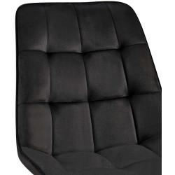 Chaise de salle à manger en velours Gifford noir