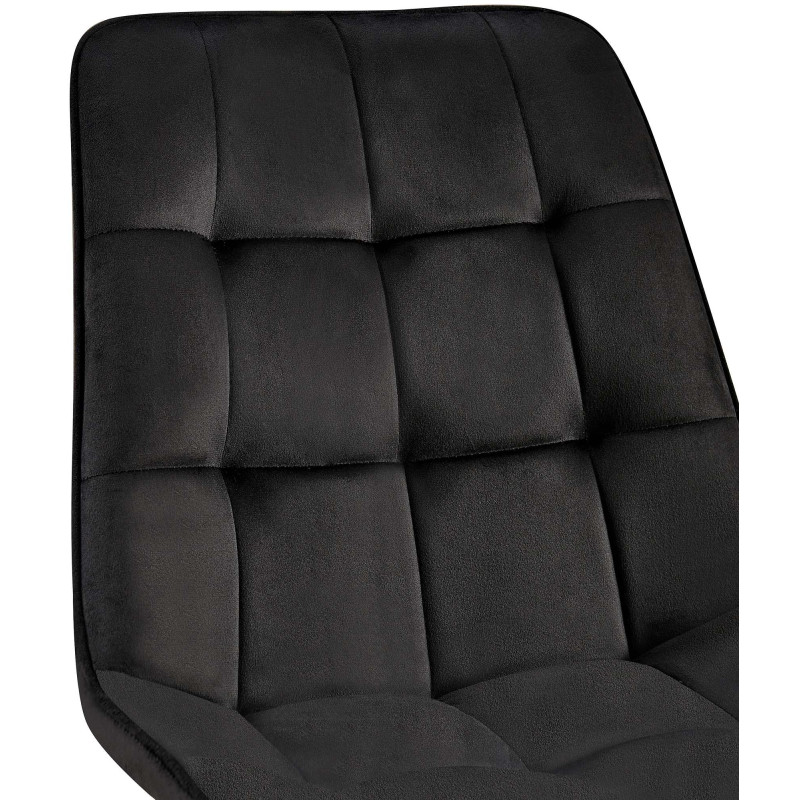 Chaise de salle à manger en velours Gifford noir