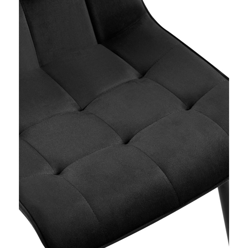 Chaise de salle à manger en velours Gifford noir