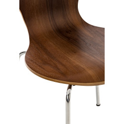 Ensemble de 4 chaises visiteurs Diego en noyer