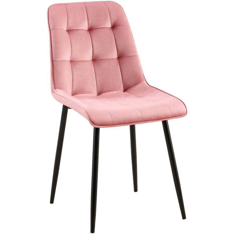 Chaise de salle à manger en velours Gifford rose
