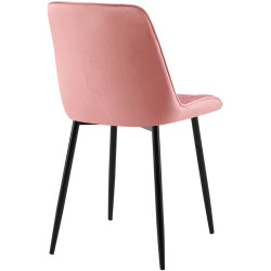 Chaise de salle à manger en velours Gifford rose