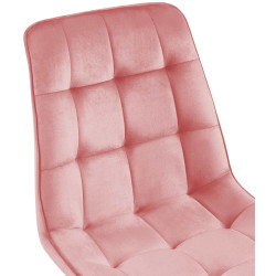 Chaise de salle à manger en velours Gifford rose