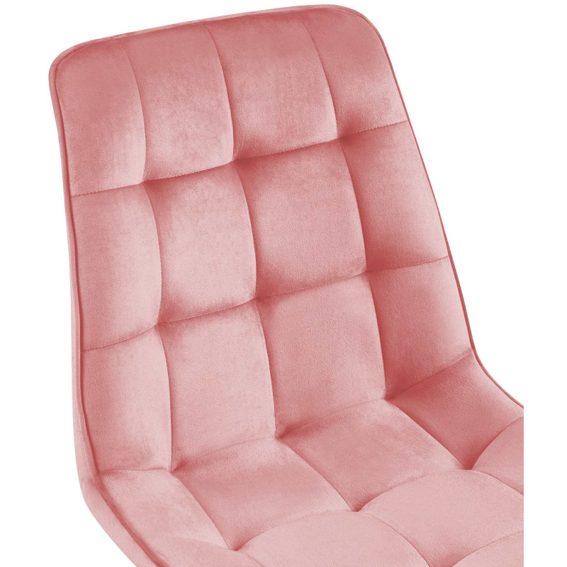 Chaise de salle à manger en velours Gifford rose