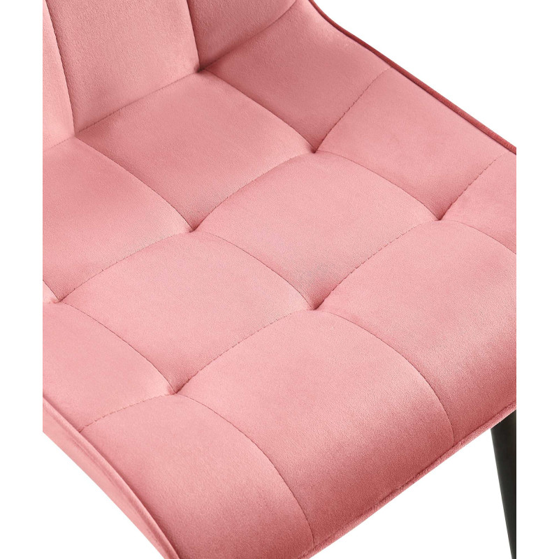 Chaise de salle à manger en velours Gifford rose