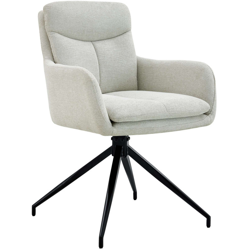 Chaise de salle à manger tissu Somers crème