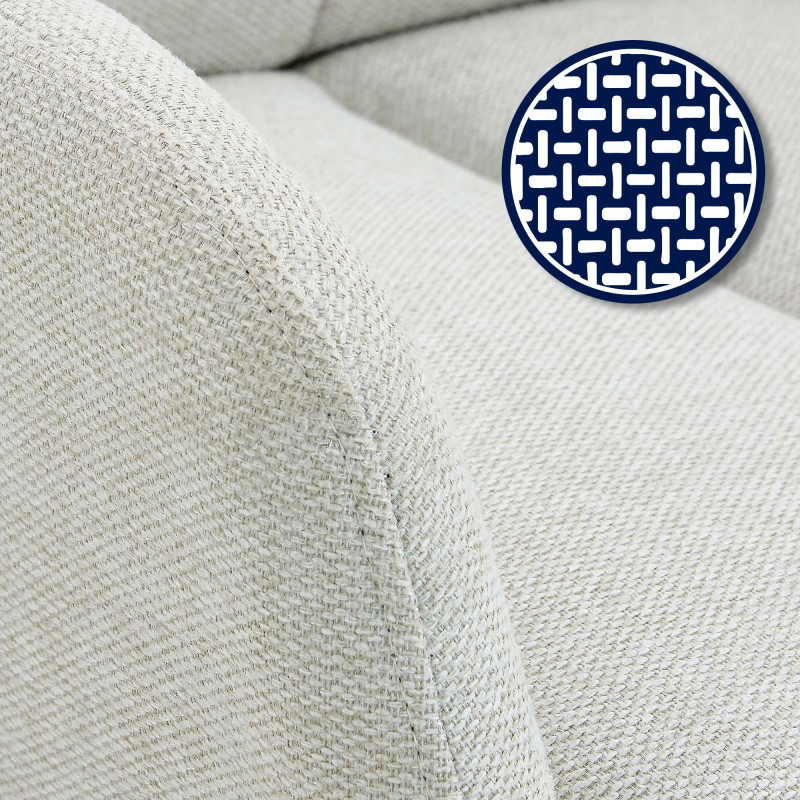 Chaise de salle à manger tissu Somers crème