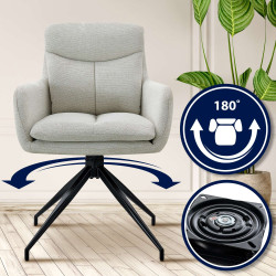 Chaise de salle à manger tissu Somers crème