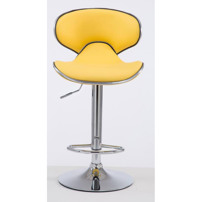 Lot de 2 tabourets de bar Las Vegas V2 simili cuir chromé jaune