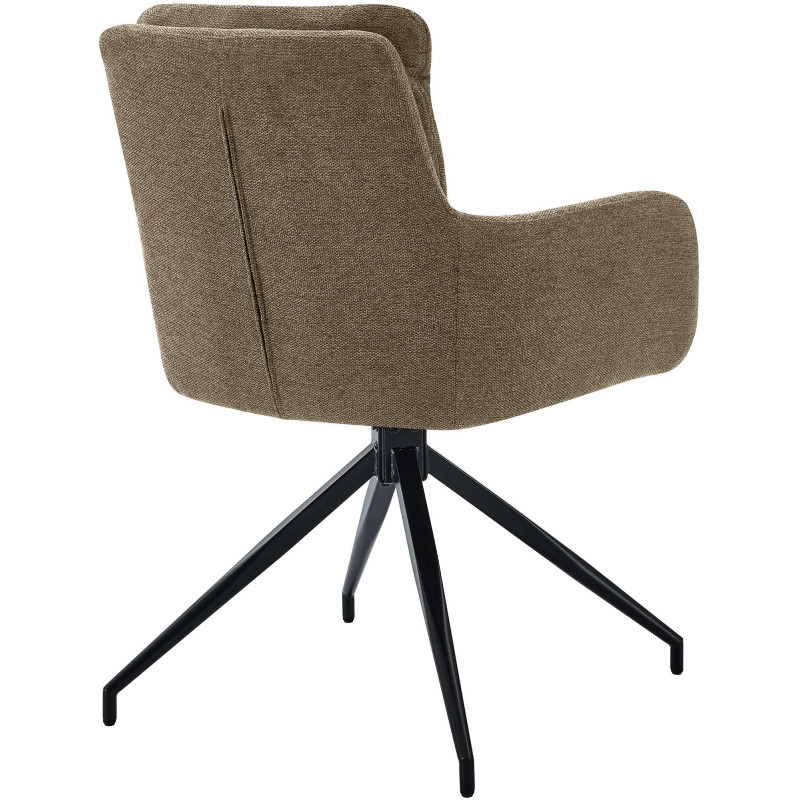 Chaise de salle à manger tissu Somers brun