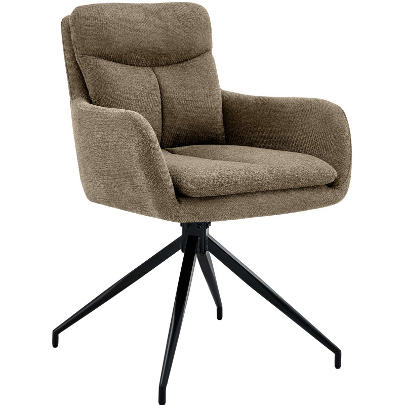 Chaise de salle à manger tissu Somers brun