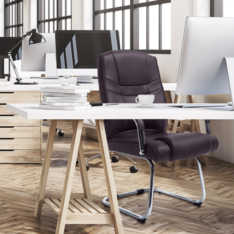 Sedia Attila in similpelle marrone