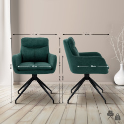 Chaise de salle à manger tissu Somers vert