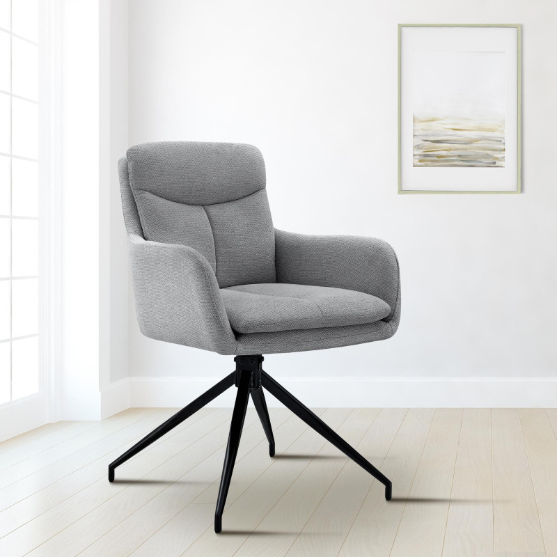 Chaise de salle à manger tissu Somers gris clair