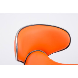 Lot de 2 tabourets de bar Las Vegas V2 simili cuir chromé orange