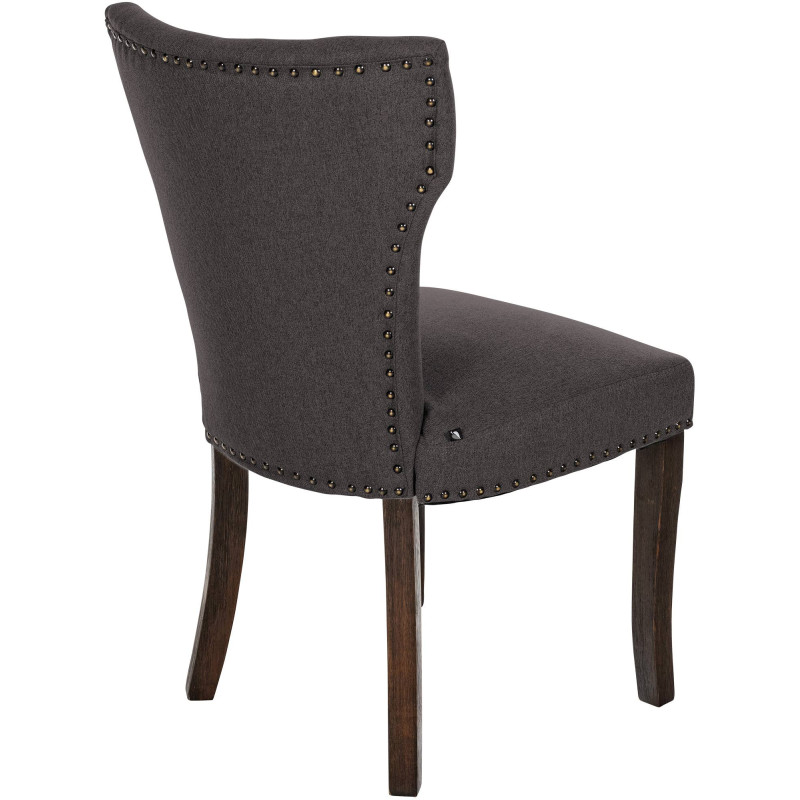 Lot de 2 chaises de salle à manger Zadar tissu antique foncé gris foncé