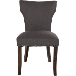 Lot de 2 chaises de salle à manger Zadar tissu antique foncé gris foncé