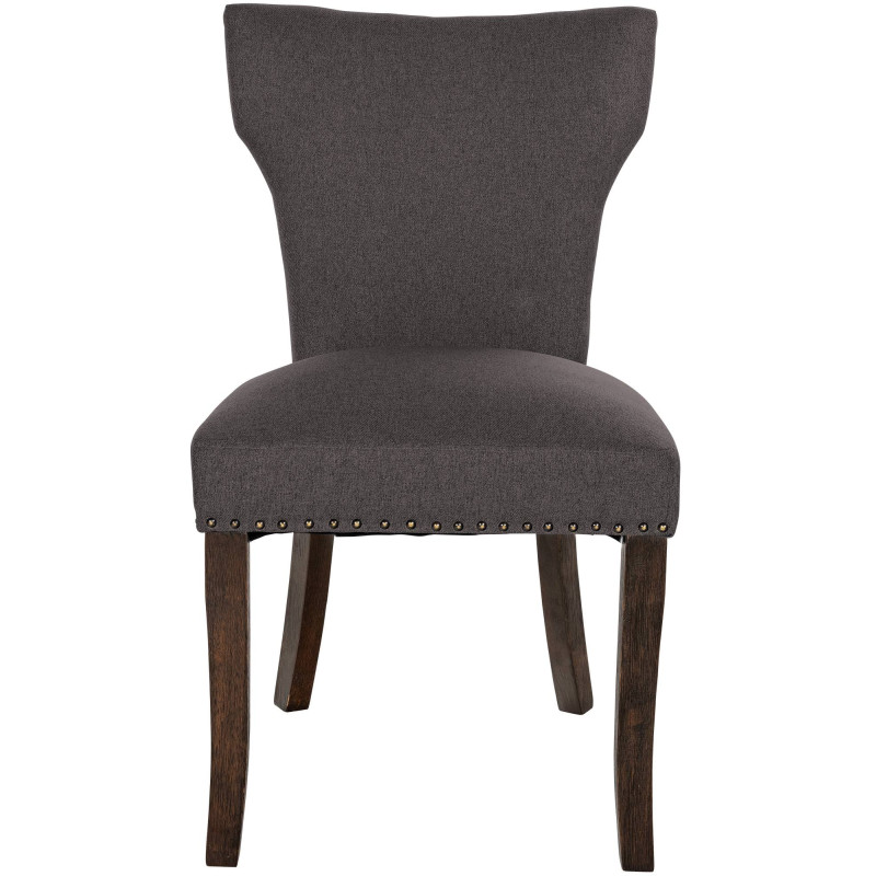 Lot de 2 chaises de salle à manger Zadar tissu antique foncé gris foncé