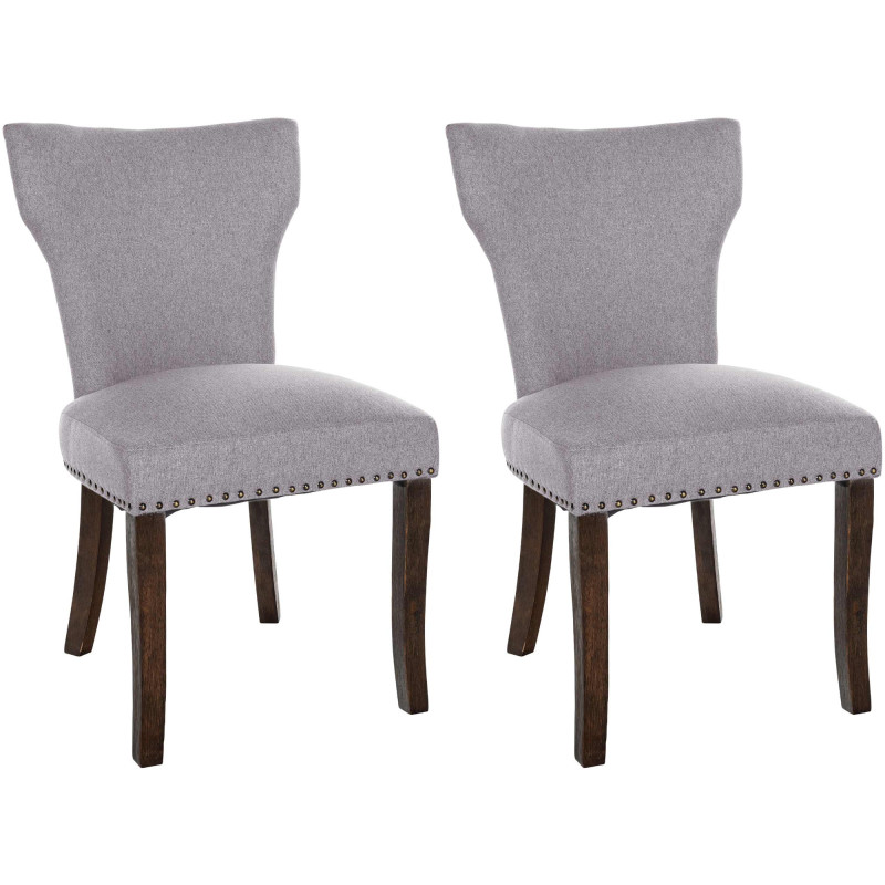Lot de 2 chaises de salle à manger Zadar tissu antique foncé gris