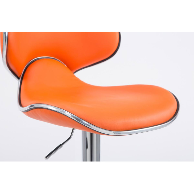 Lot de 2 tabourets de bar Las Vegas V2 simili cuir chromé orange