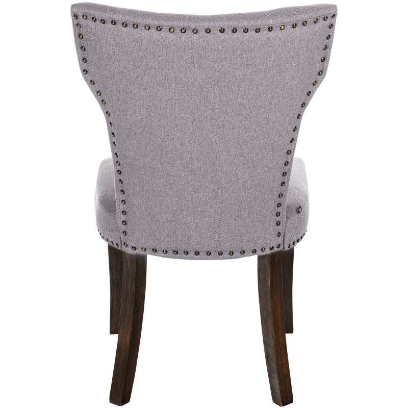 Lot de 2 chaises de salle à manger Zadar tissu antique foncé gris