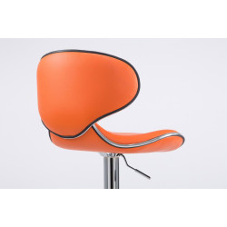 Lot de 2 tabourets de bar Las Vegas V2 simili cuir chromé orange