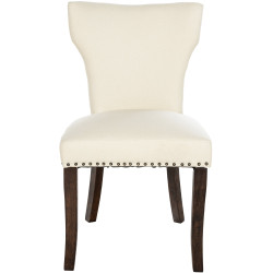 Lot de 2 chaises de salle à manger Zadar tissu antique foncé crème