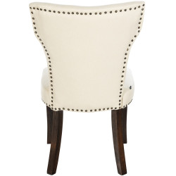 Lot de 2 chaises de salle à manger Zadar tissu antique foncé crème