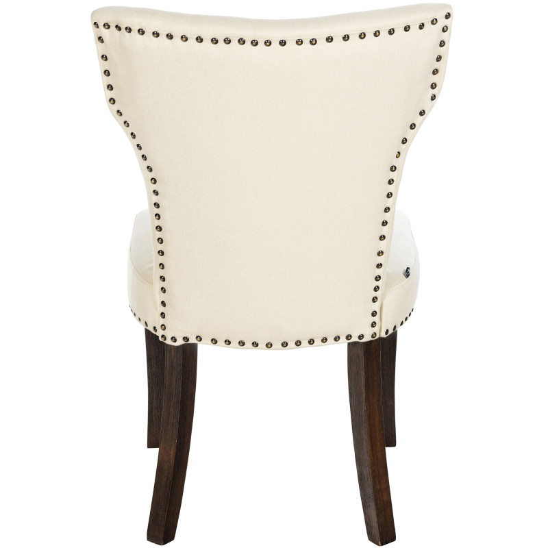 Lot de 2 chaises de salle à manger Zadar tissu antique foncé crème