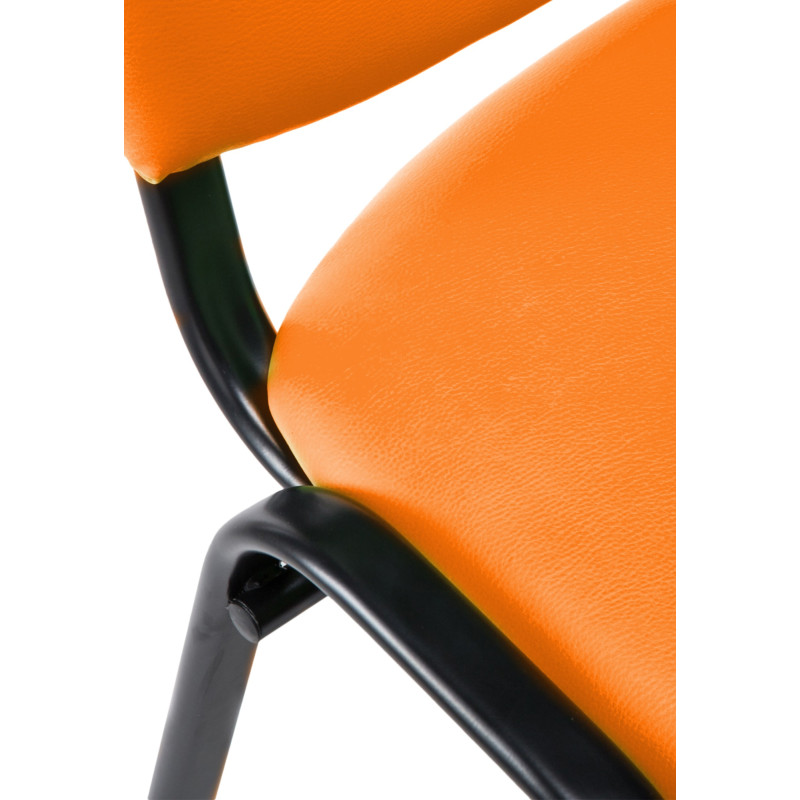 Fauteuil visiteur Ken, similicuir, orange