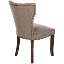 Lot de 2 chaises de salle à manger Zadar tissu antique foncé taupe