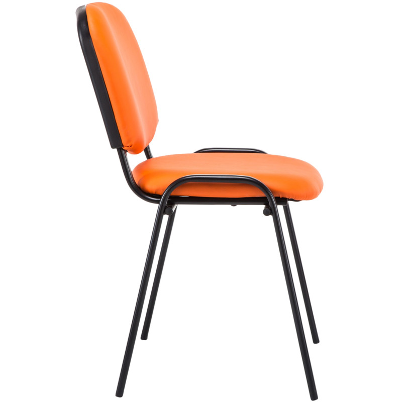 Fauteuil visiteur Ken, similicuir, orange