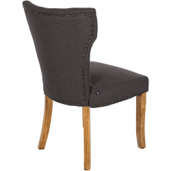 Lot de 2 chaises de salle à manger Zadar tissu antique clair gris foncé