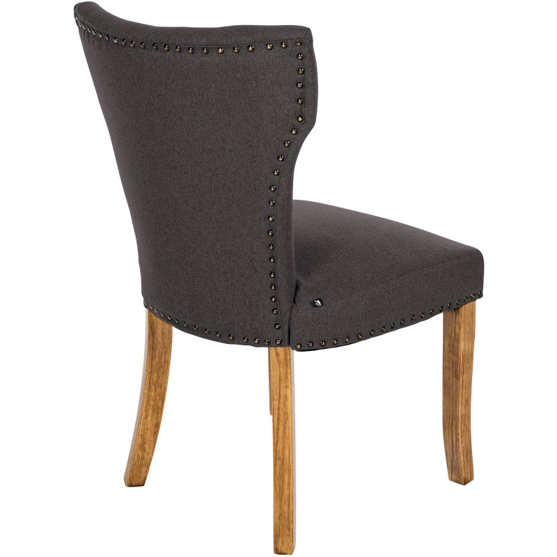 Lot de 2 chaises de salle à manger Zadar tissu antique clair gris foncé