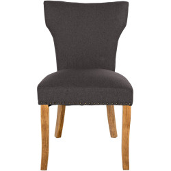 Lot de 2 chaises de salle à manger Zadar tissu antique clair gris foncé