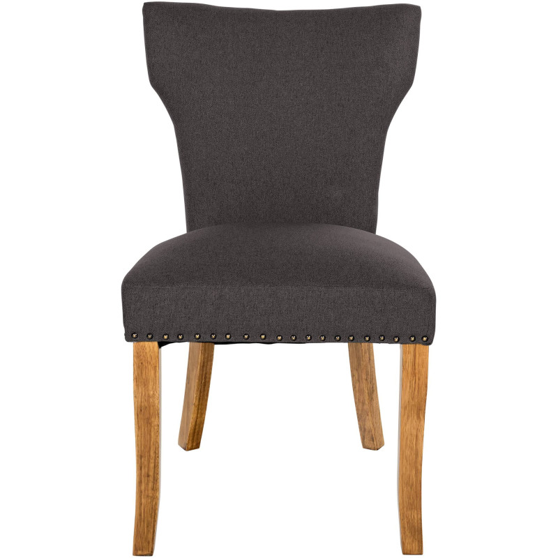 Lot de 2 chaises de salle à manger Zadar tissu antique clair gris foncé