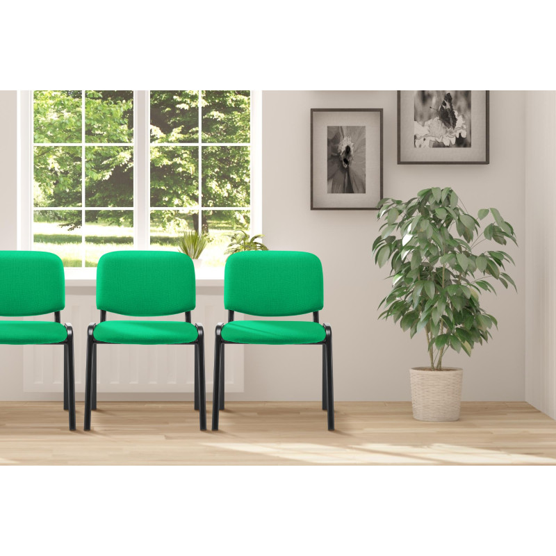 Fauteuil visiteur Ken, tissu vert