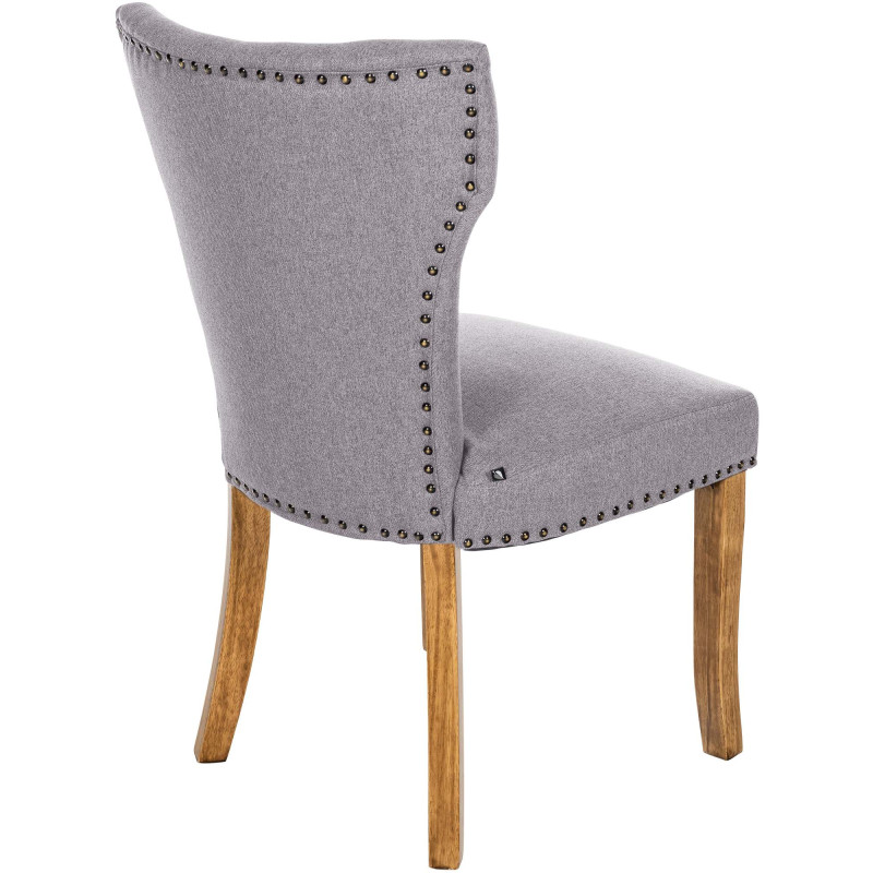 Lot de 2 chaises de salle à manger Zadar tissu antique clair gris