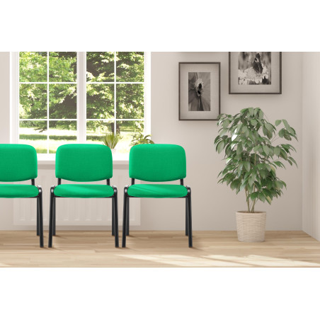 Fauteuil visiteur Ken, tissu vert