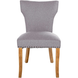 Lot de 2 chaises de salle à manger Zadar tissu antique clair gris