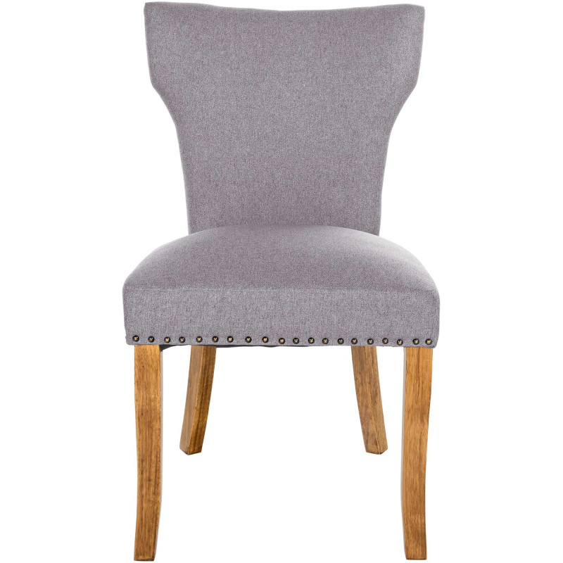 Lot de 2 chaises de salle à manger Zadar tissu antique clair gris