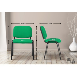 Fauteuil visiteur Ken, tissu vert