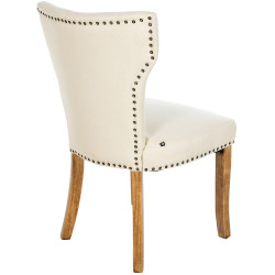 Lot de 2 chaises de salle à manger Zadar tissu antique clair crème