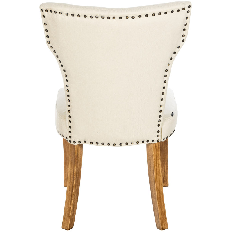 Lot de 2 chaises de salle à manger Zadar tissu antique clair crème
