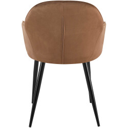 Lot de 2 chaises de salle à manger Boise velours brun